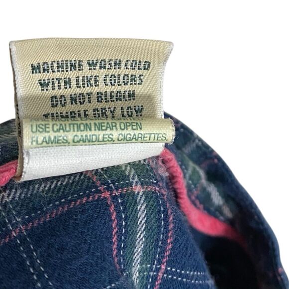 Vtg LL Bean Shirt Womens Large Flannel Plaid Lightweight Pintuck Western Cottage - Picture 15 of 16